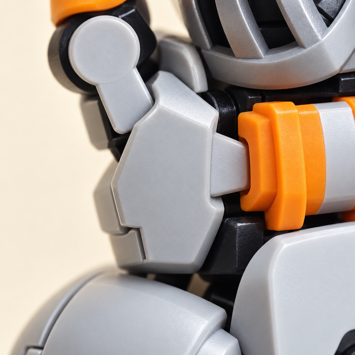 Gray upper-body panel detail — Medieval Mecha Knight MOC Building Model