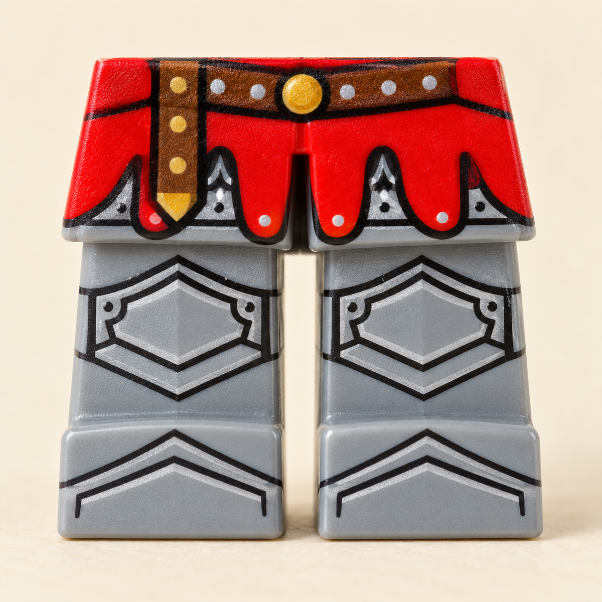 Gray leg armor printing — Red Eagle Knight MOC Minifigure Set — 12 Figures