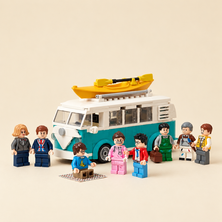 Camper Van & Minifigures MOC Building Set
