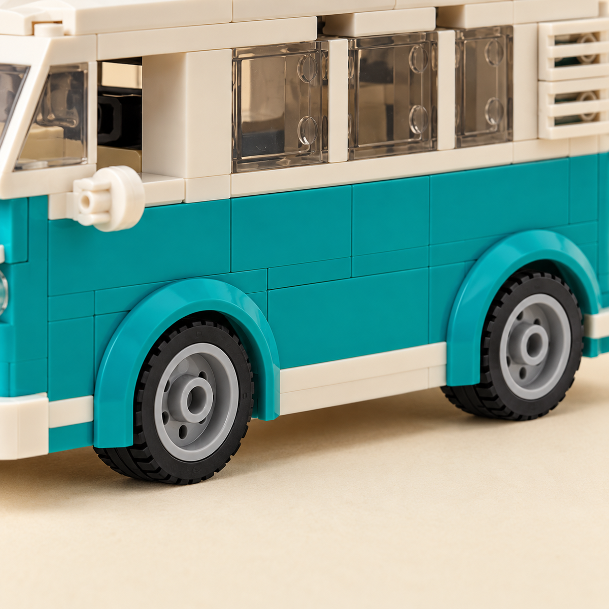 Gray wheels and tires — Camper Van & Minifigures MOC Building Set