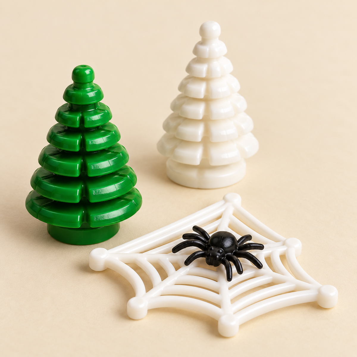Trees and spider web pieces — Animal Figures & Scene Accessories MOC Pack — 59 Pieces