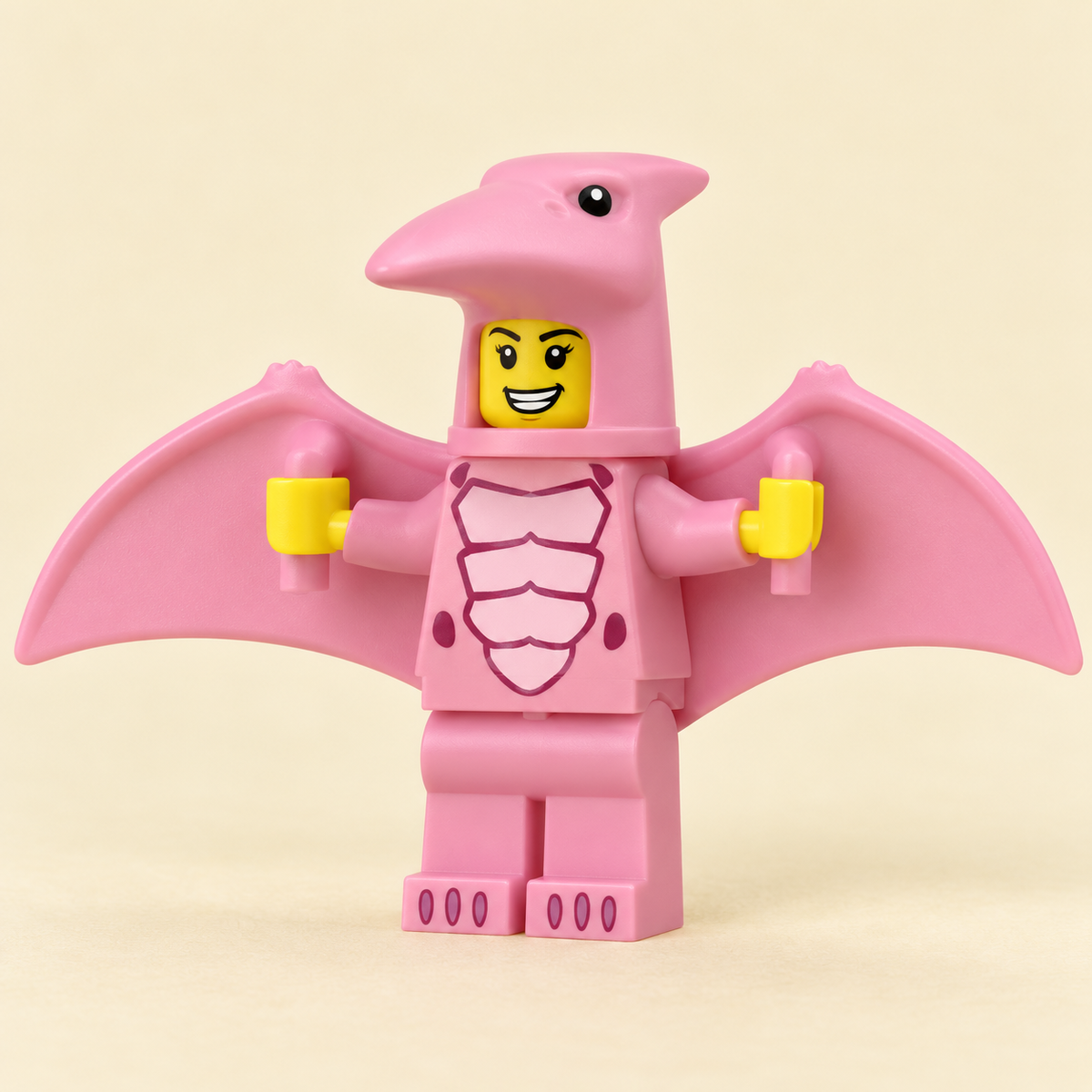Pink costume color and shape — Pterosaur Costume MOC Minifigure Set — 5 Figures