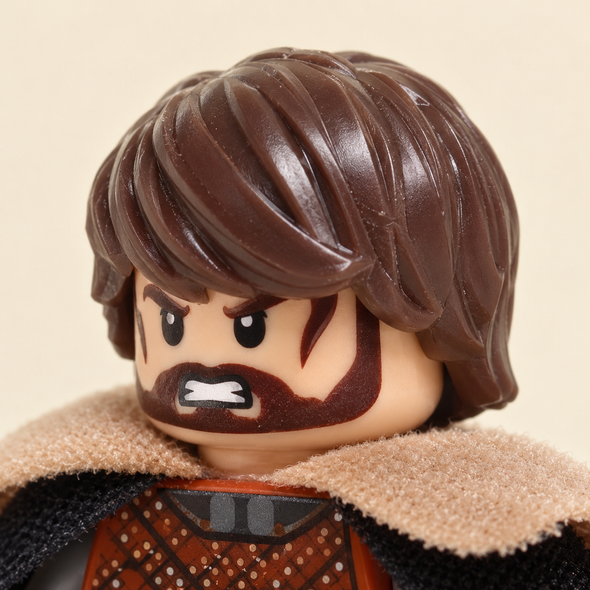Commander's printed face and hair — Frontier Commander & Spear Guard MOC Set — 14 Figures