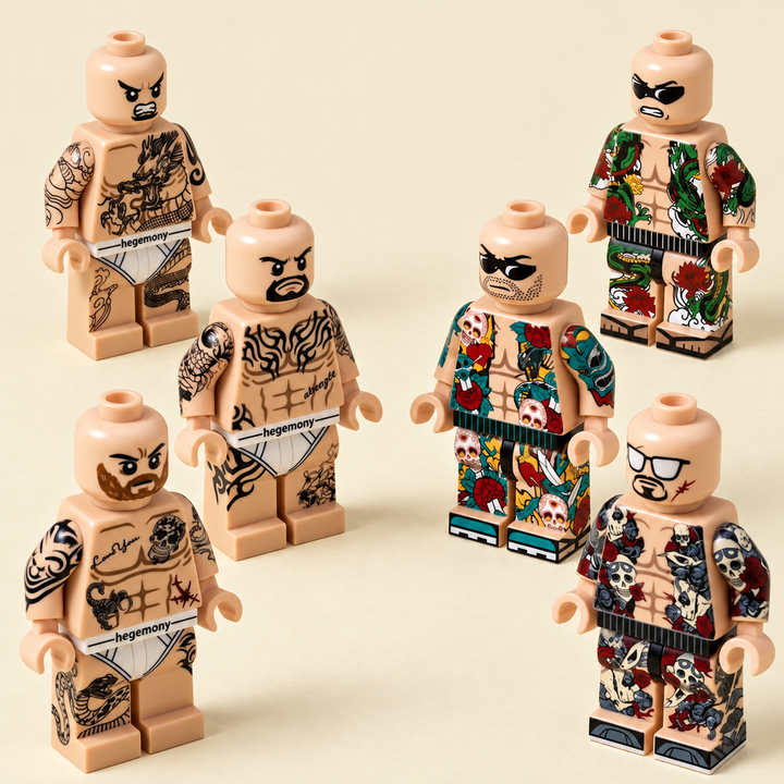 Tattoo Art MOC Minifigure Set — 6 Figures