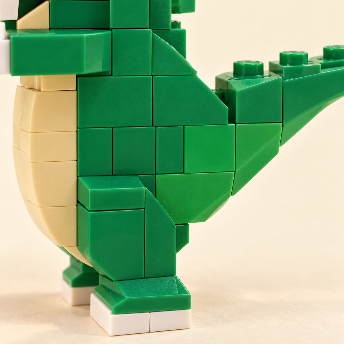 Green dinosaur body and tail — You Are Loved Dinosaur MOC Display Building Set