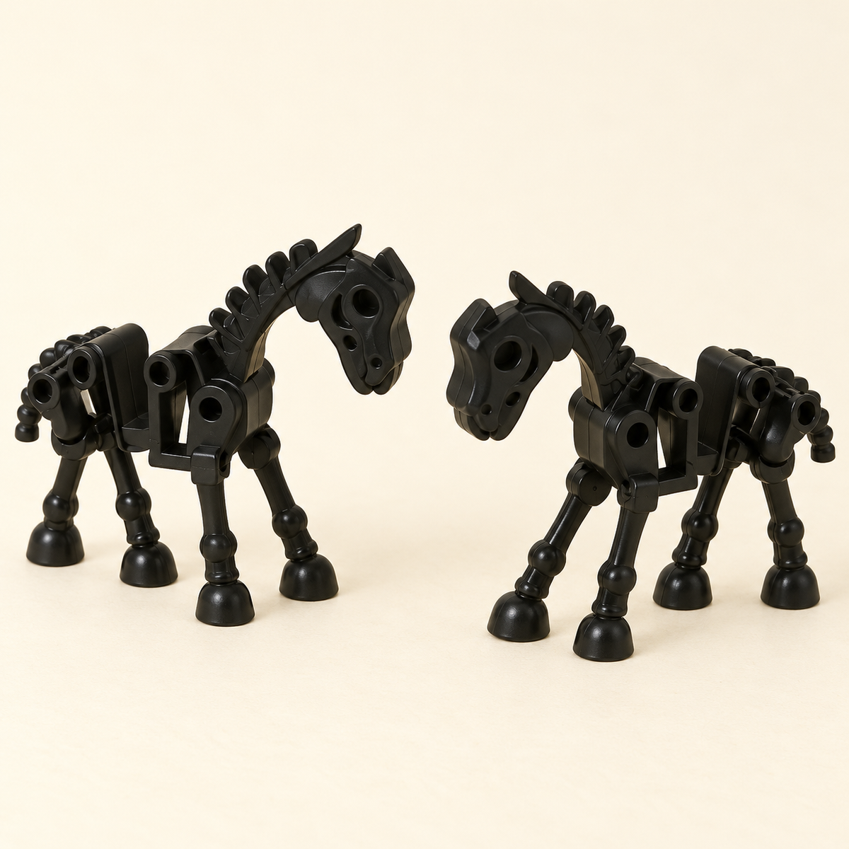 Two black skeleton horses — Halloween MOC Accessory Pack — 37 Pieces
