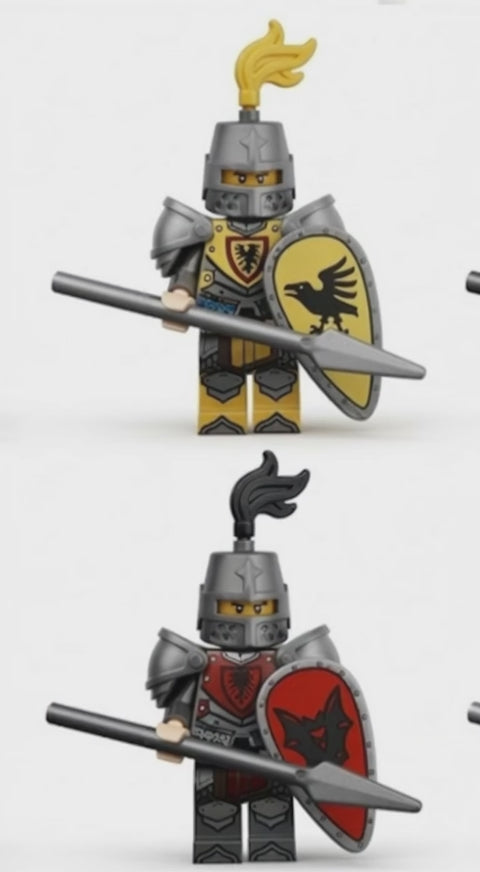 Medieval Knight MOC Minifigure Set — 6 Figures